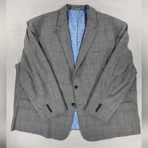 Oak Hill Blazer Mens 5XL 62R 64R Gray Plaid Sport Coat Suit Jacket Big Tall